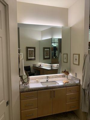 Bathroom vanity mirror back lighting.