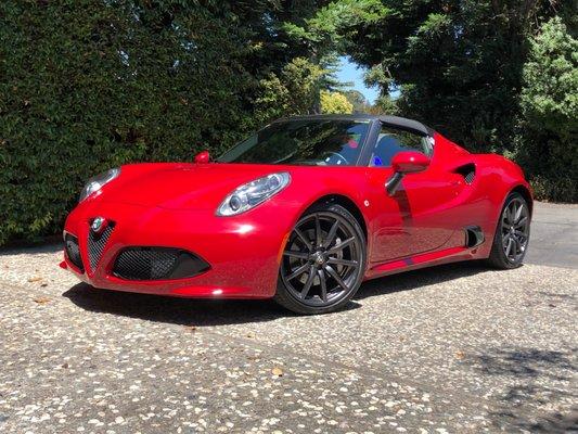 Alfa 4C superbly repainted and repaired by Silver Star Auto Body.