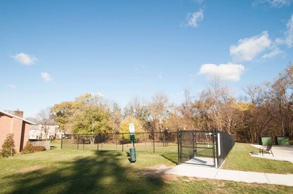 Furry residents can play at our fenced dog park.