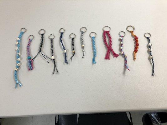 Craft project - macrame keychains