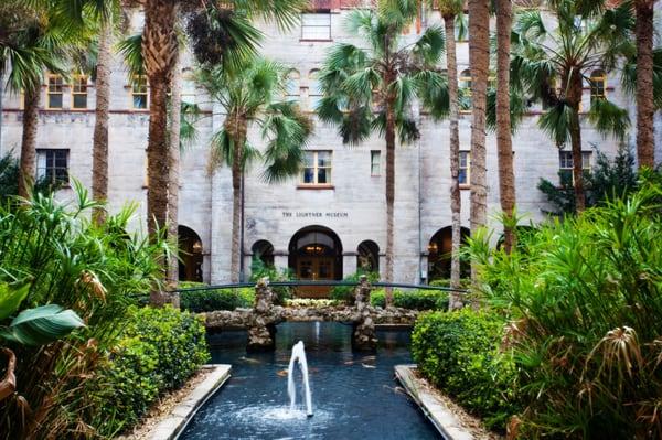 Museum Courtyard, you can get married on the bridge over the koi pond.