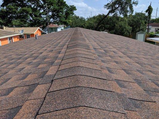 Single Home Residential GAF Timberline Hickory Color Shingle Re-Roof