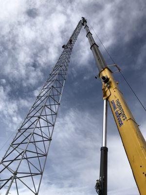 195' tower erection.