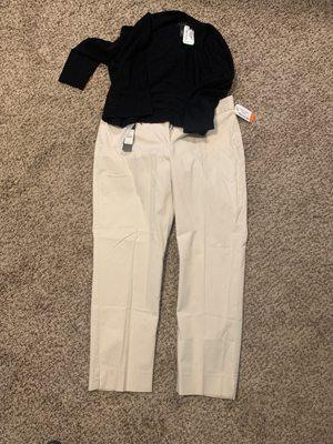 Talbot khakis and black shrug. Total $ 16