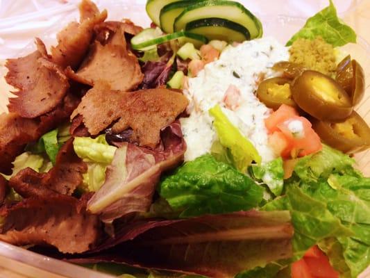 Up close and personal on the lamb shawarma mixed greens - February 2015