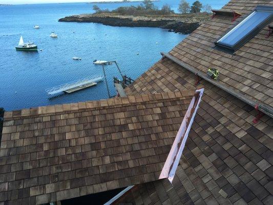 Cedar roof with a view