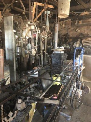 The inside of the iron shop