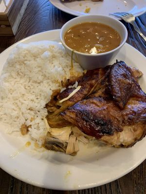 Rice beans and oven roasted chicken!! Yum