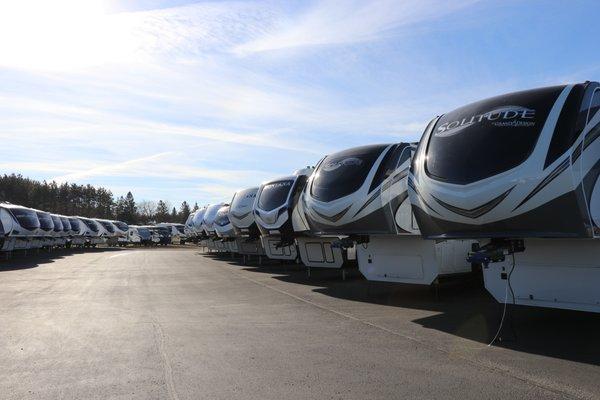 Stop by and check out our vast selection of new campers