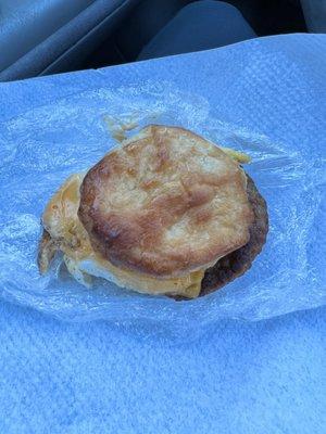 Sausage egg and cheese biscuit