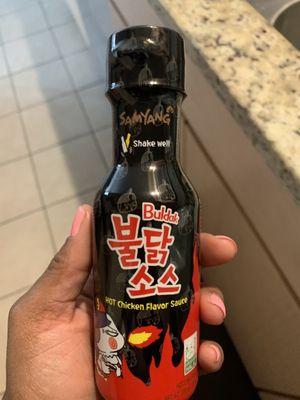 The extra hot Samyang sauce.