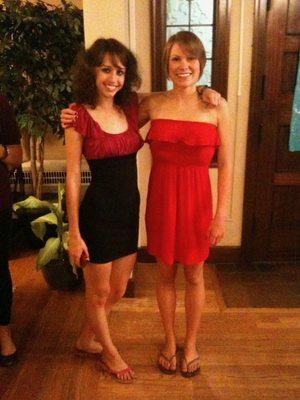 Jenn (left) and me (right) ready for a sorority event, 24 September 2010.