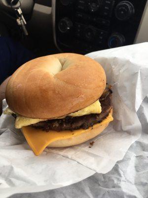 Steak  Egg  and Cheese  bagel