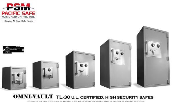 Awarded the Underwriters TL-30 Label for High Security safes