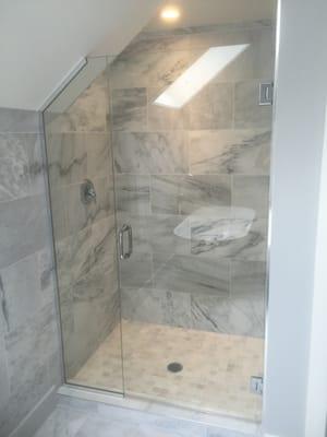 Custom frameless shower door