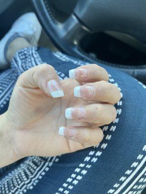 French tip with glitter