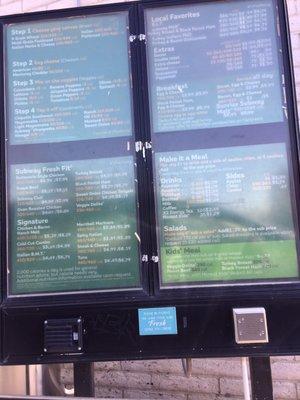 Drive through menu