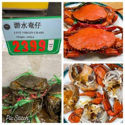 Before and after. Approximately 2 crabs per lb