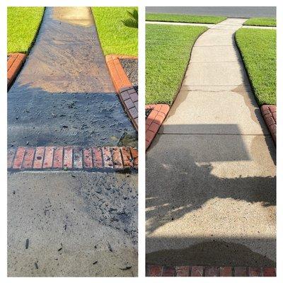 Door path cleaning. Before and after