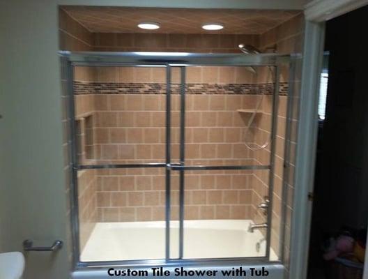 Custom Tile Shower with Tub