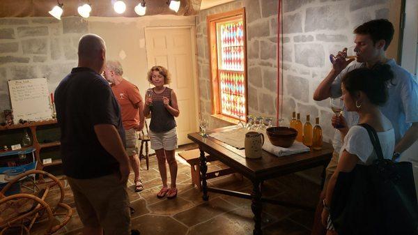 Tasting room in the basement