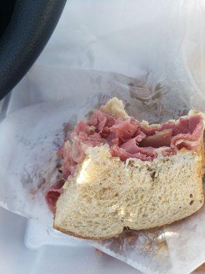 Untoasted bread and corned beef are not friends.