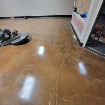 Polished concrete acid stain.