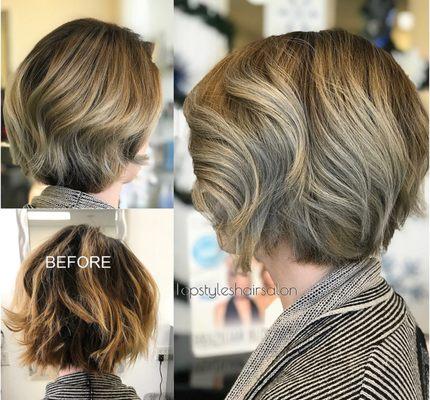 Ashy Blonde.  Balayage for short hair