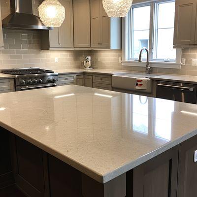 Professional installation of countertops.