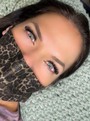 Dense Russian volume eyelash extensions in Boca Raton, FL.