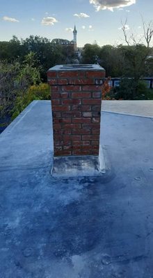 New chimney rebuild sticko inside of chimney