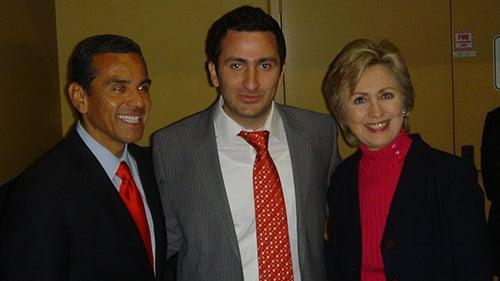 Benjamin Charchian with former LA City Mayor Antonio Villaraigosa and former US Secretary of State Hillary Rodham Clinton