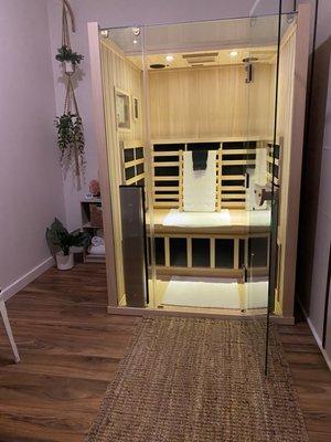 Our Infrared Sauna Cabins get up to 175º F and are lined with Near & Far Infrared Panels.