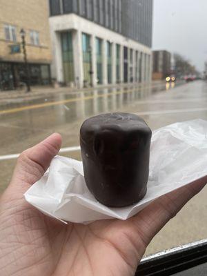 The biggest and best dark chocolate marshmallow I have ever had.