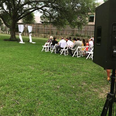 Outdoor ceremony sound.