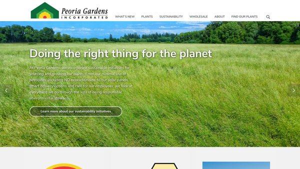 Website for Peoria Gardens in Albany, Oregon