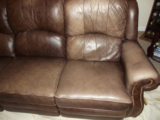 Faded and Discolored Couch Before