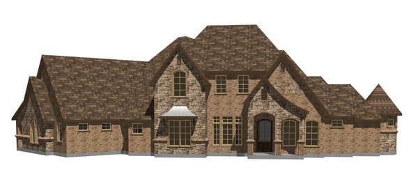 This is a custom home that was designed to fit a large pie shaped lot in the Shadow Creek Subdivision, in Parker County.