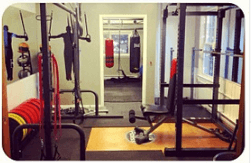 Fully furnished fitness facility with suspension trainers, resistance bands, barbells, gymnastic equipment, and much more!