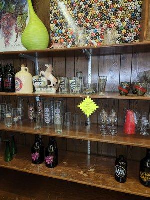 Palmer's Has A Selection Of Glasses And  Growlers For Sale.