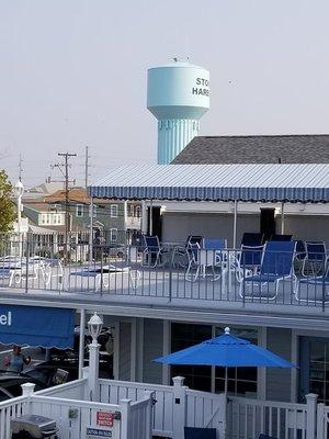 sun deck with Stone Harbor tower just 2 small blocks away