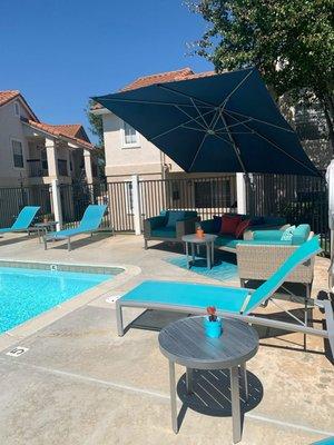 Pool Seating Area  at Westbrook Apartments in San Diego CA