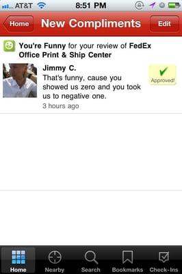 Fedex person harasses me via yelp for a bad review. Interesting