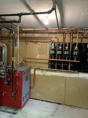 New gas boiler with 4 zones