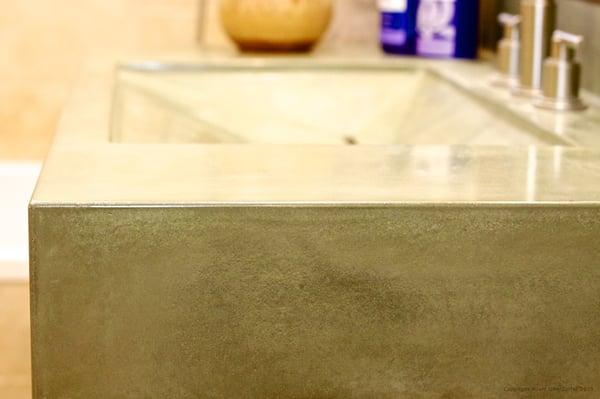 Integral concrete sink.