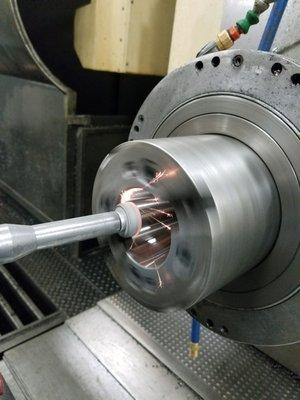 Grinding a spindle