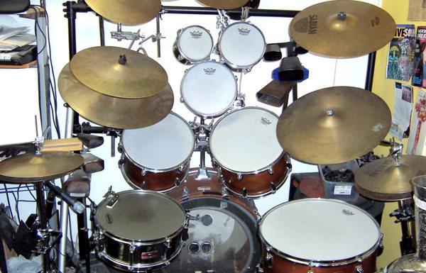 Professional-level drumset used by drum students.