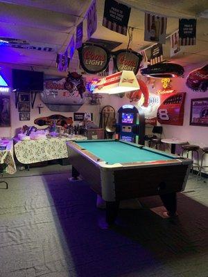 One pool table