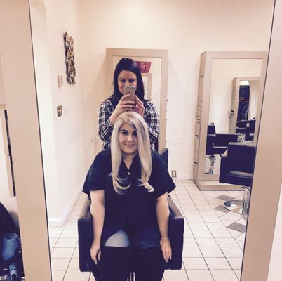 White blonde done by casey! Stylist client selfies :)