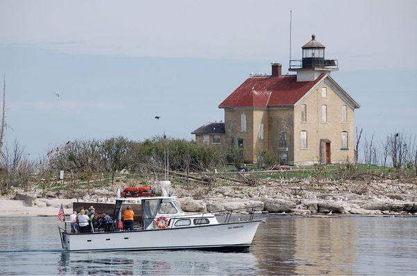 Pilot Island Lighthouse in Deaths Door Passage.